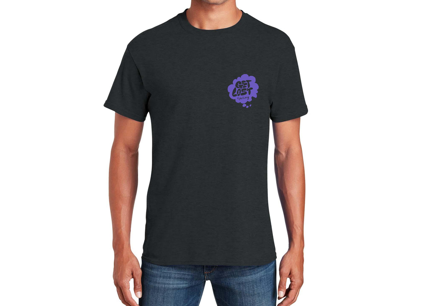 Get Lost Cycling T-Shirt - Black & Purple